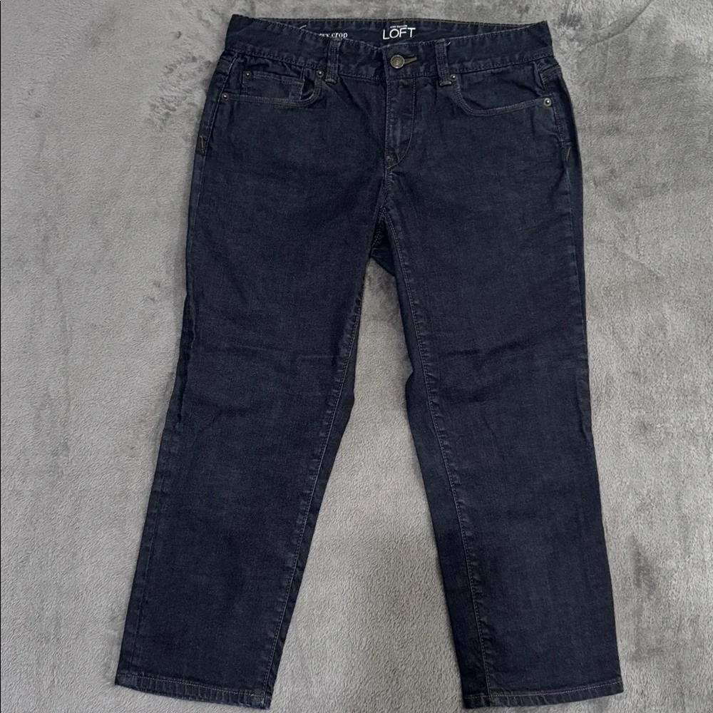 LOFT Dark Blue Women's Sz 6/28 Curvy Crop Jeans Everyday Wear Fall Staple